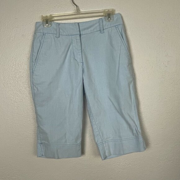 adidas Pants - Adidas Women's Light Blue Flat Front Stretch Bermuda Walking Shorts - Size 2